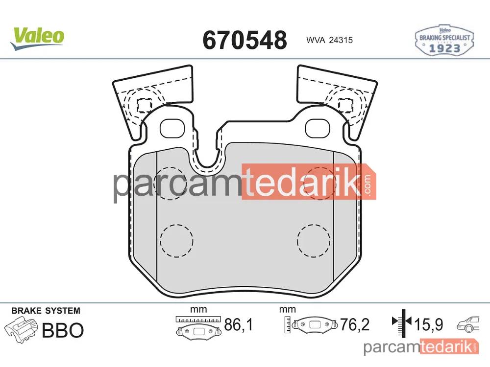 670548 | Fren Balatası (Arka) — BMW 3 Touring, BMW 3 Cabrio, BMW 3 Coupe
